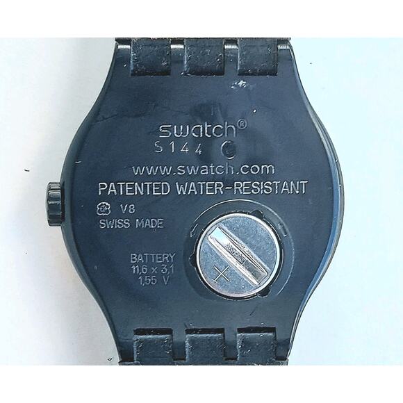 Swatch Watch MR. BLACKY SUDB101 2001 X-LARGE Rare Swiss Made Quartz - Picture 8 of 9